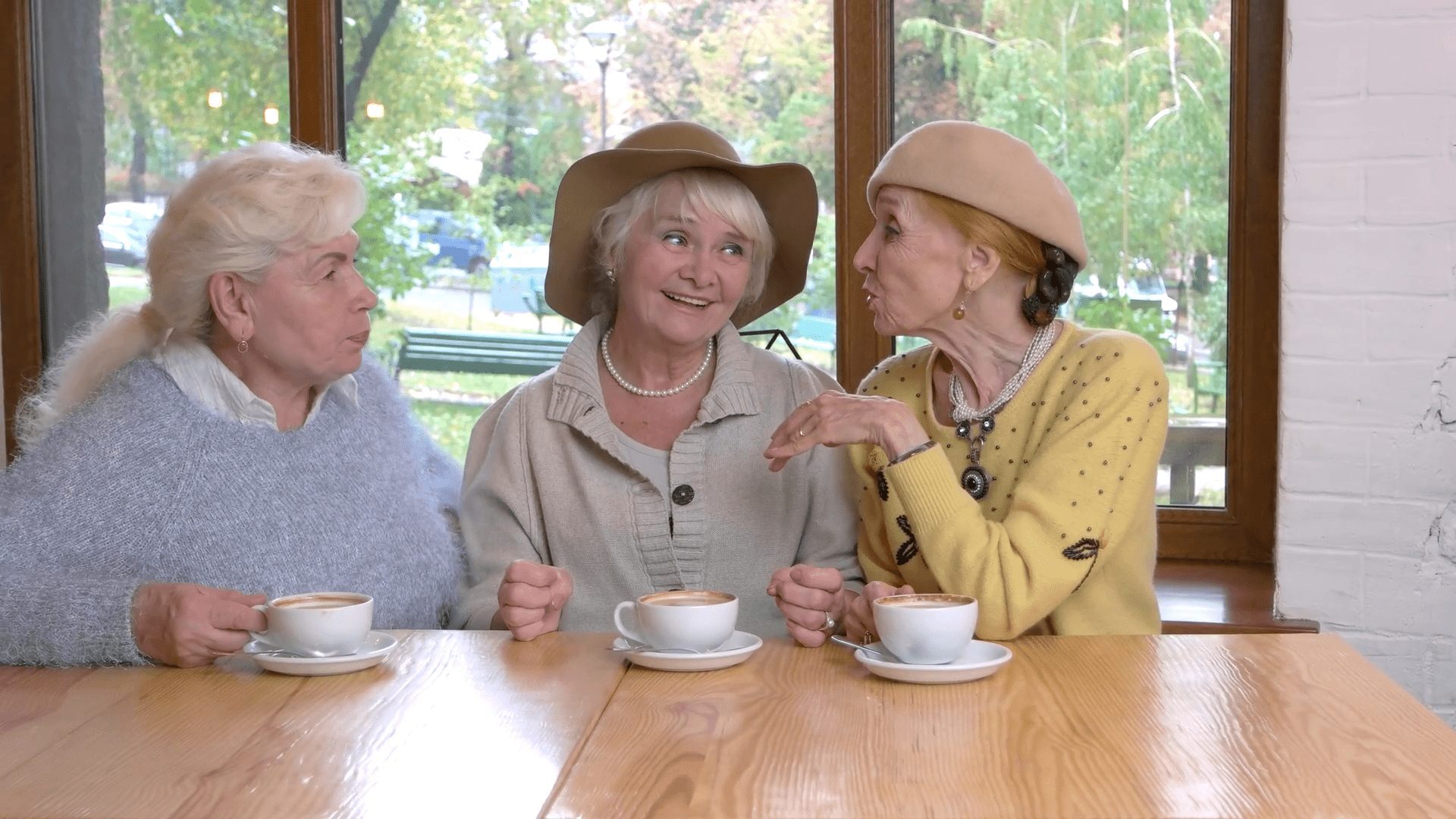 Three old women chatting
