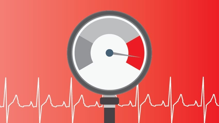 Blood pressure meter red background