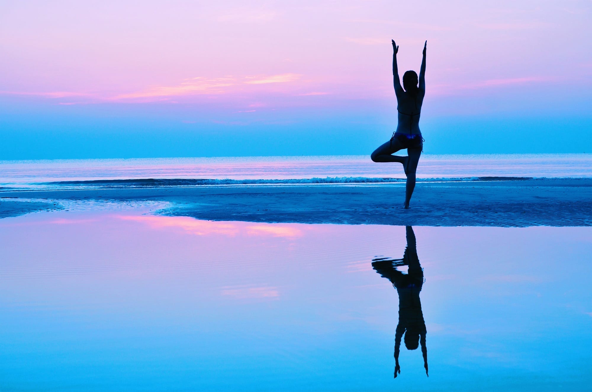 yoga during sunset
