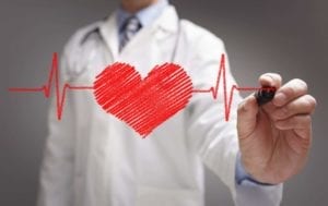 Doctor drawing heart rhythm