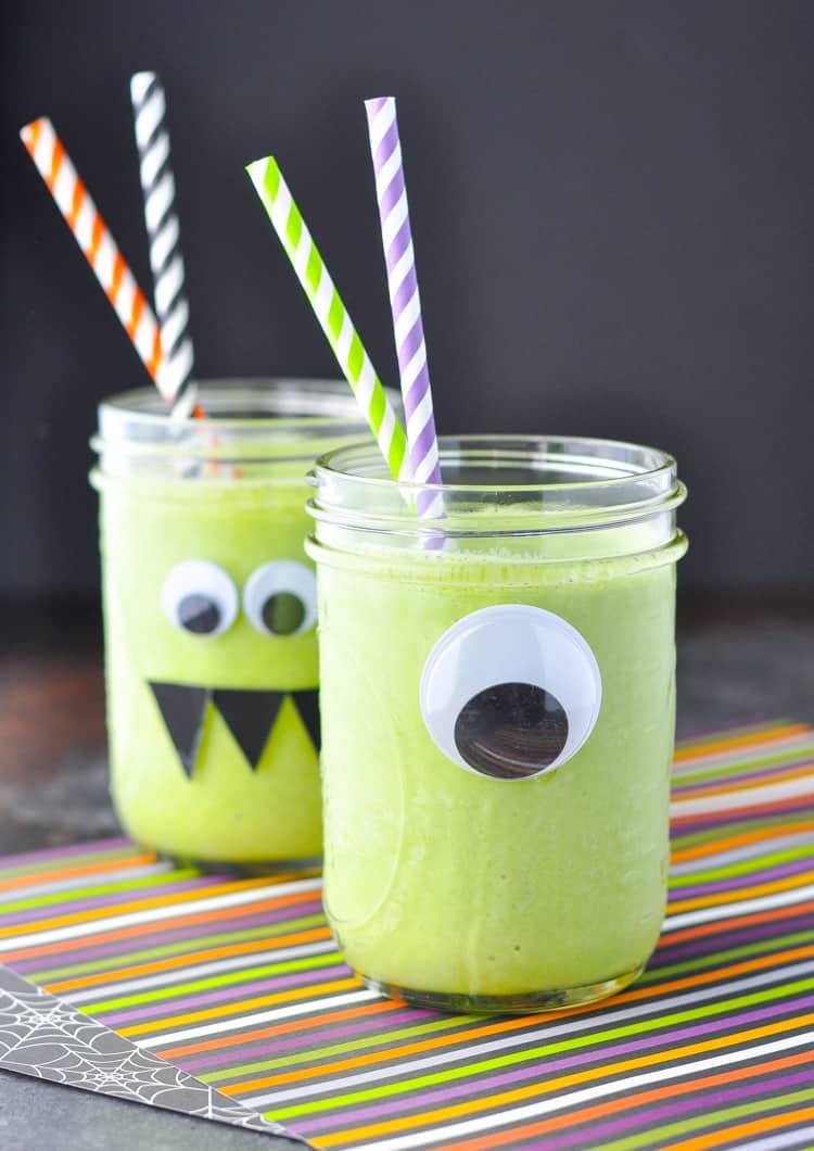 kids green drinks with eyeball