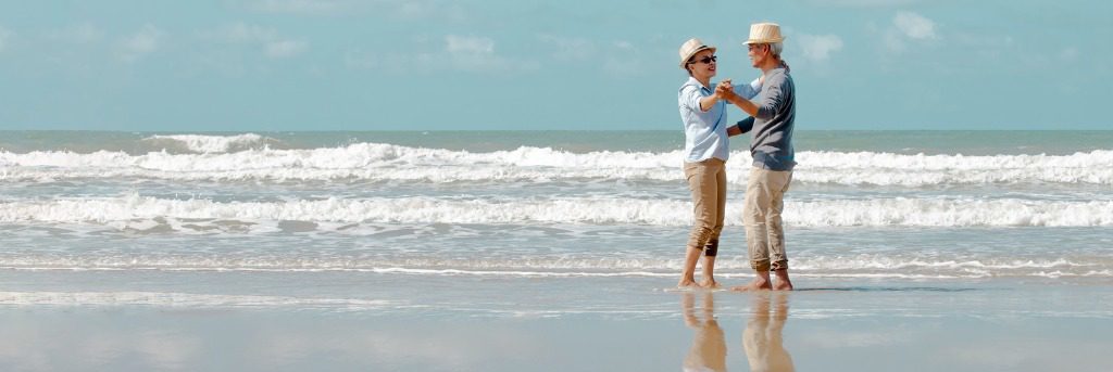 couple dancing on beach